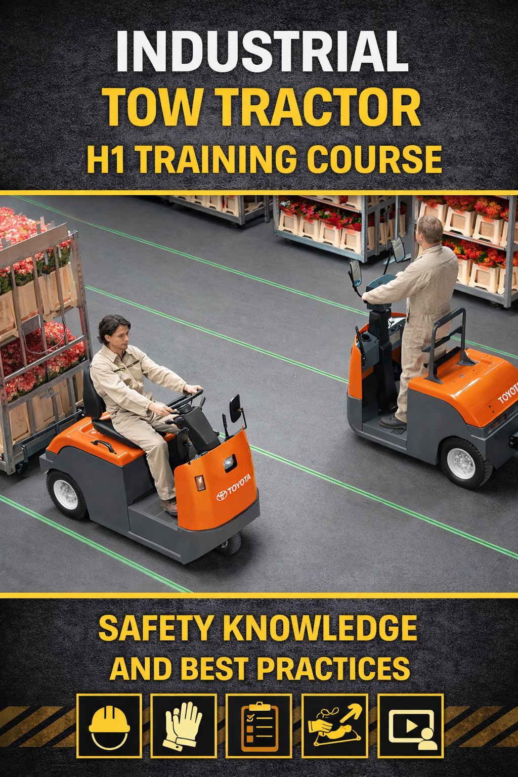 Industrial tow tractor training poster