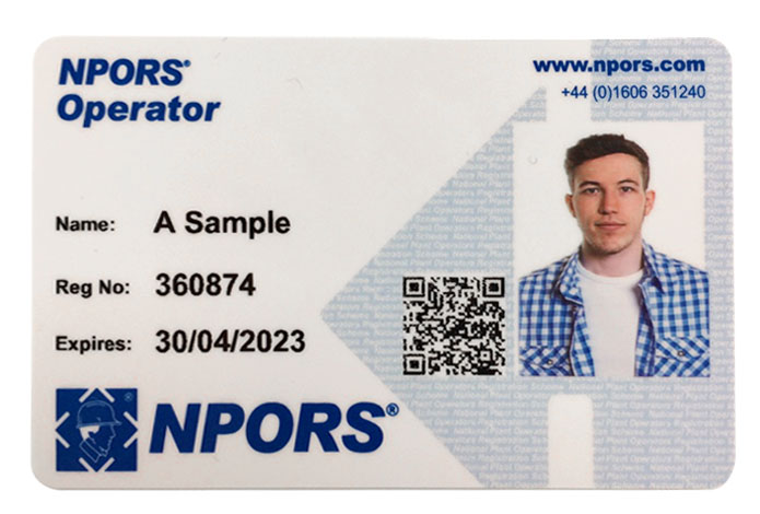 npors traditional card no cscs logo